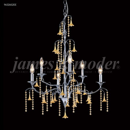 James R Moder Murano Collection 6 Arm Chandelier 96326AG2BW